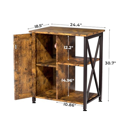 Herture 45-67 Gallon Reptile Tank Stand with Power Outlet, Terrarium Stand with Storage Cabinet, 24" Wx18 D Tabletop, Reptile Terrarium, Rustic Brown PG12XYN