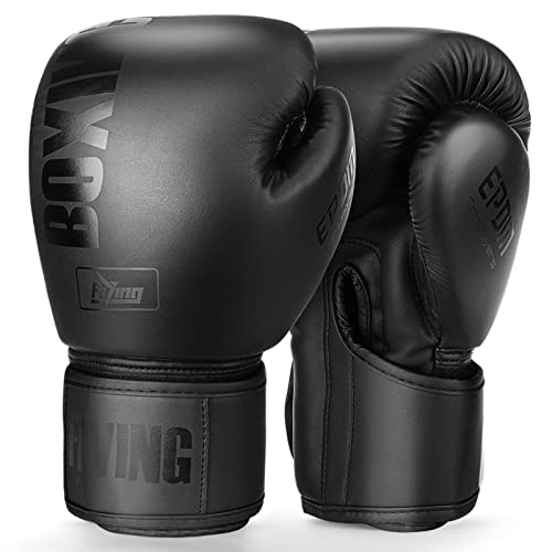 Boxing Gloves for Men Women Adults | Multi Layered Padding,Breathable Palm,for Training,Sparring,Muay Thai,Fighting,Kickboxing, Mixed Martial Arts,MMA,Heavy Bag - color: Black, size: 14oz