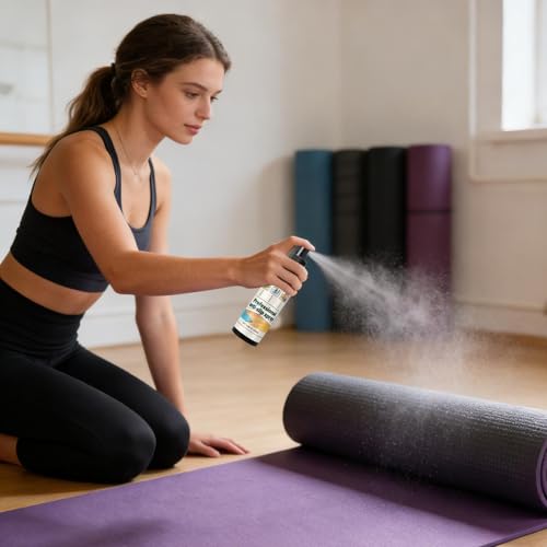 Yoga Mat Cleaner Spray 120ml Natural Deep-Cleansing | Non-slip Wrestling Mat Cleaner for Gym Home Studio Room Equipment Gear Women Men Beginners