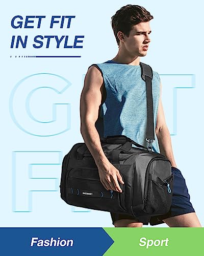 BAGSMART 4-in-1 Gym Bag for Women Men, TSA Duffle Bag for Travel - color: Black