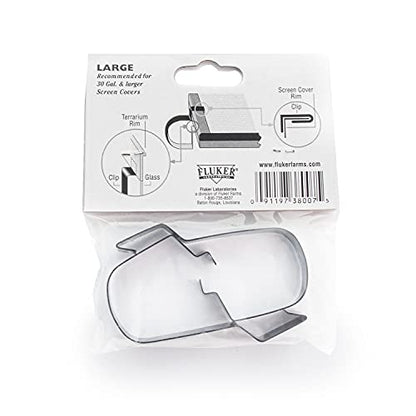 Fluker's Metal Screen Cover Clip for Reptile Terrariums - size: Large