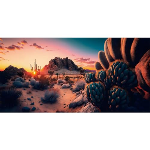 AWERT 60x24 inches Oasis Reptile Habitat Background Cactus Sun and Desert Terrarium Background Polyester Reptile Habitat Background - size: 60x24in/150x60cm
