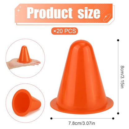 XIHIRCD 20pcs Soccer Cones, 3.15 Inch Mini Practice Cones Sports Cones - color: Orange