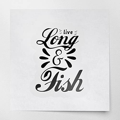 Decal Stickers of Fish (Black) (Set of 2) Premium Waterproof Vinyl Decal Stickers for Laptop Phone Accessory Helmet Car Window Mug Tuber Cup Door Wall Decoration - ANDVER10e6483BL_1123 - color: Black, size: 5.6'' x 7.2''