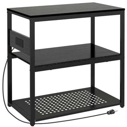 20-29 Gallon Fish Tank Stand with Power Outlets, 3-Tier Metal Aquarium Stand, Breeder Reptile Tank Stand with Shelf for Home Office, 660LBS Capacity, 29.5 x 15.8 x 30.1 inches, Black