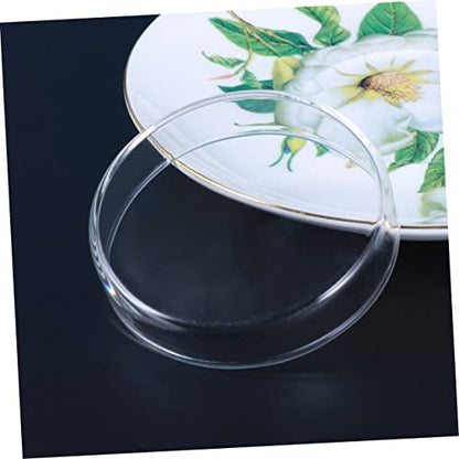 Toddmomy 1pc Glass Shrimp Food Round Dish Ornamental Feeder Bowl for Fish and Reptiles Crystal Glass Feeding Basin