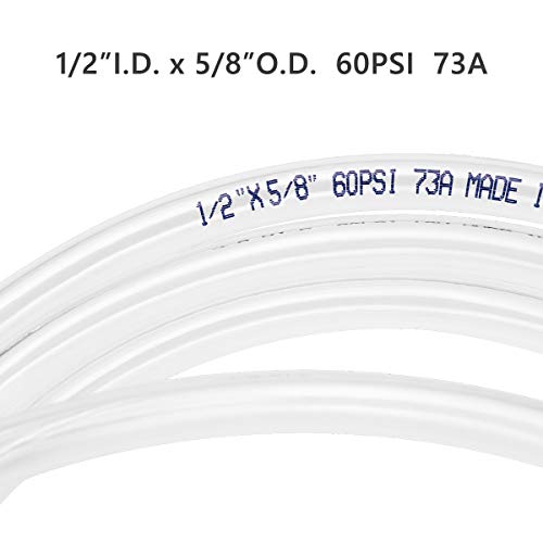Clear Vinyl Tubing Flexible PVC Tubing, Hybrid PVC Hose, Lightweight Plastic Tube, by 1/2 Inch ID, 10-Feet Length - size: ID 1/2 INCH, style: 10 Feet