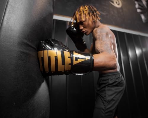 TITLE Boxing Inferno Intensity Elastic Training Gloves - color: Black/Gold, size: 18 oz