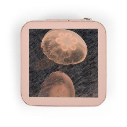 3dRose Moon Jelly fish, Monterey Bay Aquarium, California - US05 JGS0131 - Jim Goldstein Jewelry Travel Case Pink