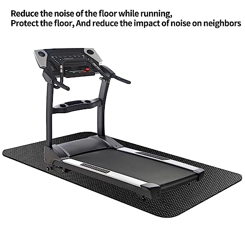 Treadmill Mat,Bike Mat Compatible with Peloton Bike Elliptical Treadmill,Folding Pad Exercise Equipment Under Exercise Trainer Pad for Stationary Indoor Spin - size: 74.8"L x 32"W x 0.2"Th