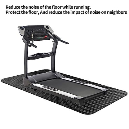 Treadmill Mat,Bike Mat Compatible with Peloton Bike Elliptical Treadmill,Folding Pad Exercise Equipment Under Exercise Trainer Pad for Stationary Indoor Spin - size: 74.8"L x 32"W x 0.2"Th