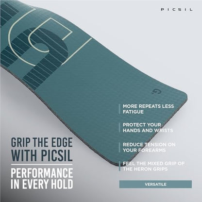 PICSIL Falcon Grips Pack, Carbon Fiber Grips, Use with Chalk | Includes professional grips, wrist wraps, and a carry bag. Ideal for functional fitness, gymnastics, and strength training. - color: Aqua, size: G+(L-XL)