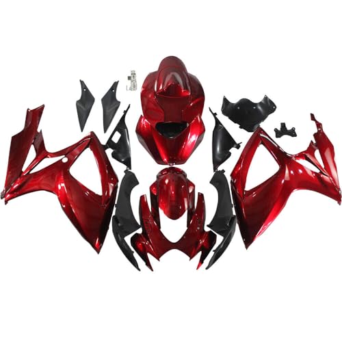 ABS Plastics Fairing Kit Fit for Suzuki GSXR600 GSXR750 2006 2007 K6 Injection Mold Bodywork Candy Red Black Body Kits - size: Style 7