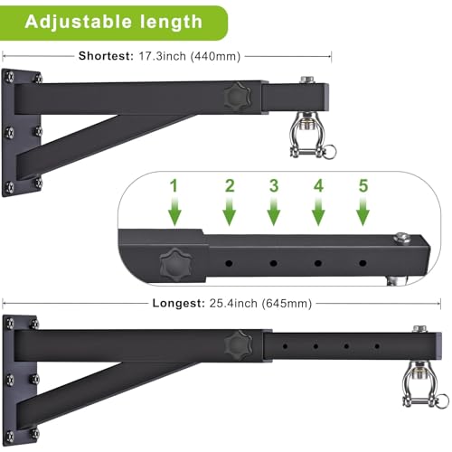 SELEWARE Wall Mount Heavy Bag Hanger Heavy Duty Punching Bag Hanger - color: 17-25" with Length Adjustable