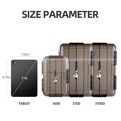 RUNCL Fishing Tackle Box, Waterproof Tray for Jigs Lures, Thicker Floating Tackle Utility Box with Adjustable Dividers, 3600/3700/Large 3700 Size - color: 1PC 3700