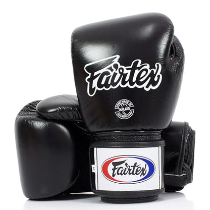 Fairtex BGV1BR Breathable Boxing Gloves, Lightweight Shock Absorbent Gear - color: Black, size: 16 oz