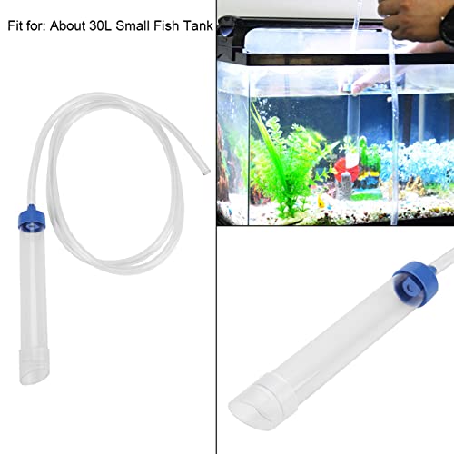 Aquarium Manual Water Changer, Gravel Cleaner Siphon Tube PVC Vacuum Pump Fish Tank Water Transfer Tool Small Size Fit for About 30L Aquarium
