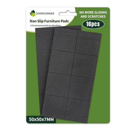 Non Slip Furniture Pads 16 PCS 2'' Square - Anti Slip Furniture Pads - Self Adhesive Rubber Feet Furniture Feet - Chair Leg Floor Protectors - Keep Furniture in Place