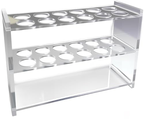Plastic Test Tube Rack,12 Slots Acrylic Test Tube Holder for 25ml Tubes Lab Tube Racks Plant Propagation Station Holder Pen Holder,21mm/0.83inch Diameter (25ml) - color: 25ml