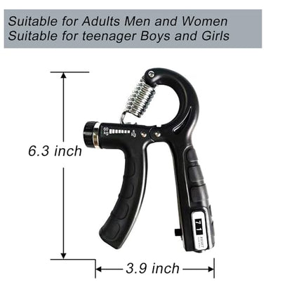 Strengthener Hand Grip Trainer Number Counter Forearm Finger Wrist Gripper Exerciser 5-60kg Adjustable Stretcher Squeezer Workout - color: 2 Black Grip