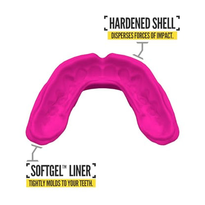 2 Pack Nxtrnd Rush Dual Layer Mouthguard, Custom Fit Sports Mouthpiece for Football, Boxing, MMA, Basketball, Hockey, Lacrosse, Youth & Adult (Pink) - color: Pink