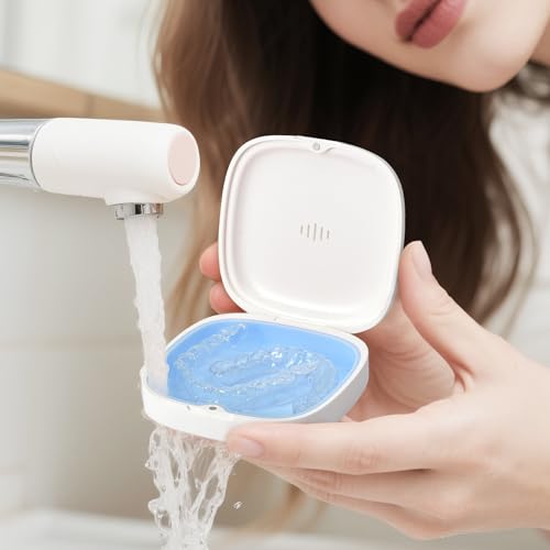 2 Pack Retainer Case Aligner Case Vent Holes Removable Silicone White Blue - color: 2Pack White Blue
