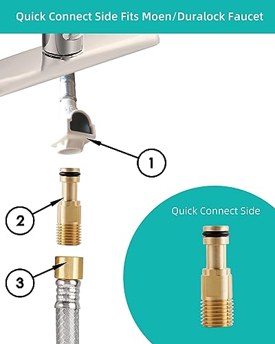 Universal Fit Kitchen Faucet Sprayer Attachment/Hose/Holder Set Compatible with Moen/Delta Faucet Sprayer Replacement, Kitchen Sink Side Sprayer Head, Brushed Nickel