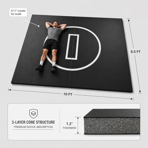 Professional Flexi-Roll Wrestling Mat – High-Density Shock Absorption for BJJ, Judo, MMA & Jiu Jitsu – Portable 1.2-Inch Thick Home Gym Training Flooring for Martial Arts & Yoga - size: 6' X 10'
