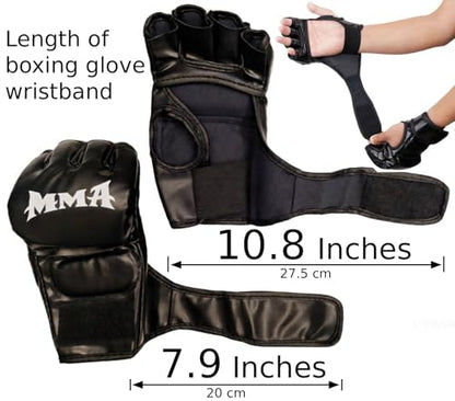 MMA Gloves Grappling Sparring, Mixed Martial Arts Mitts Men Women Boxing Gloves, Combat Sports Training, Muay Thai, Kickboxing, Open Palm Training Gloves for Grappling - color: Black