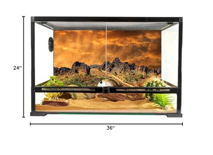 YongFoto Polyester Mexican Desert Sand Land Photography Background Desert View Cactus Green Bush Shrub Rocky Photo Backdrop 36x24 inches Dragon Tank Reptile Habitat Background Poster - color: Yellow-3, size: 36x24 IN
