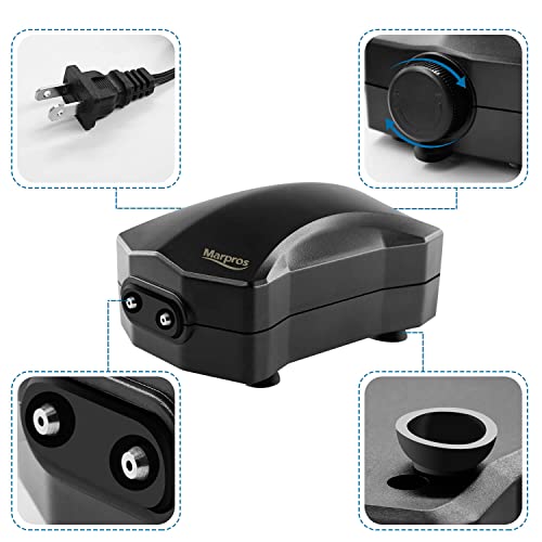Aquarium Air Pump Single Outlet/Dual Outlet Adjustable Aerator with Accessories for 10-100 Gallon Fish Tank