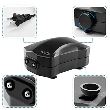 Aquarium Air Pump Single Outlet/Dual Outlet Adjustable Aerator with Accessories for 10-100 Gallon Fish Tank
