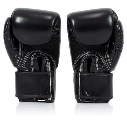 Fairtex BGV1BR Breathable Boxing Gloves, Lightweight Shock Absorbent Gear - color: Black, size: 16 oz