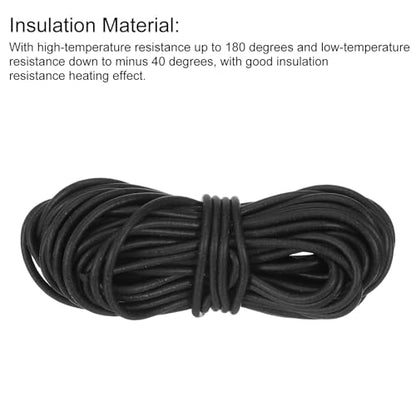 uxcell Silicone Foam Seal Strip, 2.5mm(0.1") Dia 8.5 Meters(27.89 Ft) Long Sponge Rubber Weather Seal Strip Round Rubber Cord Solid for DIY Warehouse, Pads, Foam Tubing, Crafts - Black