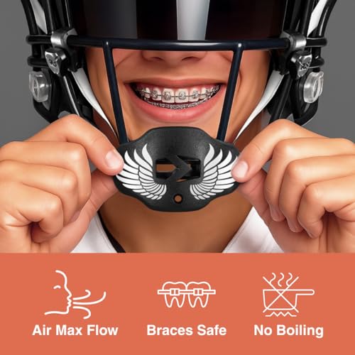 SLEEFS Classic Football Mouthguard with Bold Designs and Removable Strap - color: Icarus Black