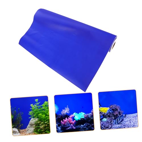 Aquarium Background Self Adhesive PVC Wallpaper Roll Underwater Scenery Fish Tank Decor Water Resistant and Durable Blue Height Enhance Your Aquarium Aesthetic - color: Blue