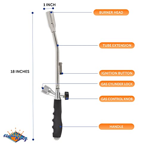 Flame King Propane Gas Blow Torch 20,000 BTU w/Self Igniter, Fire and Charcoal Starter, Weed Burner and more
