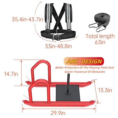 Heavy Duty Push Pull Weight Sled with Harness for Speed Training
