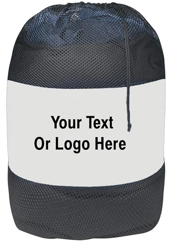 Personalized Nylon Mesh Laundry Bag, Locking Drawstring Closure, And Machine Washable (White, Laundry Bag) - color: White