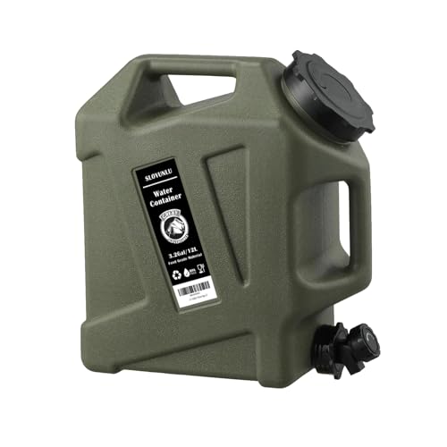 3.2 Gallon Water Jug with Spigot, BPA Free Leak-Proof Camping Water Container, Portable Emergency Water Storage for Outdoor Hiking, Camping, Home Use, Camping Essentials