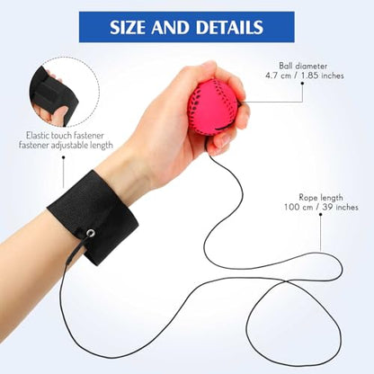 Skylety 24 Pcs Wrist Bounce Ball on String, Rubber Classic Style for Kids - style: Classic Style