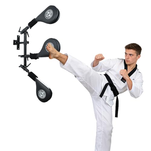 Taekwondo Kick Pads, Kicking Boxing Hands-Free Kicking Pads for Martial Arts with Mounting Bracket for Karate, Kickboxing & Martial Arts Training for Adults and Teens - style: 3 Kick Pad-Wall Mounted