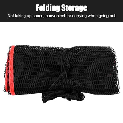 Fishing Mesh Net, Nylon Foldable Fish Collection Bag with Drawstring for Small Fish Crab Crayfish - size: 40x50CM