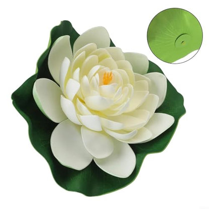Floating Pond Lily Pads Artificial Flowers Decoration With Handcrafted Detail And Stable Float Base Suitable Aquarium And Garden Pools(Lavender) - color: Lavender