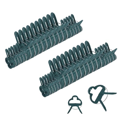 Plant Clips for Climbing Plants, Tomato Clips and Garden Clips for Vine Support, Plant Support Clips for Tomatoes and Garden use (Green, 20 small20 Big) - size: 20 Small + 20 Big