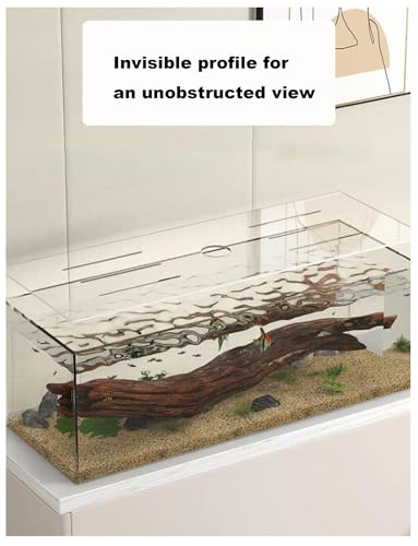 Anti Jump Aquarium Cover, 3 mm Clear Fish Tank Lid with Feeding Hole and Vent Slots, Transparent Top Cover for Open Aquariums, Shrimp Tanks(28.0x7.9in) - size: 28.0x7.9in