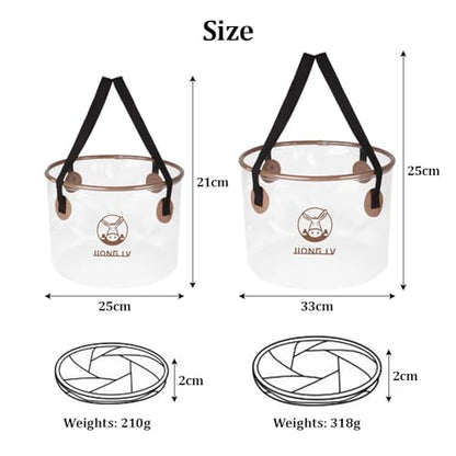 YUEWO Portable Collapsible Bucket with Handle Foldable Wash Basin Multifunctional Water Container Sink for Fishing, Camping, Hiking, Backpacking, Outdoor Survival, Car Washing