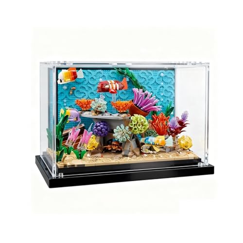 Acrylic Display case for Lego 10366 Tropical Aquarium Fish Tank Set - dustproof with uv Protection,Custom Fit for Lego 10366 Model - Collector's Edition(Model not Included) (Transparent + 3mm)