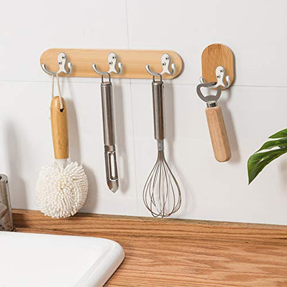 IBosins 20 Pack Silvery Double Prong Coat Hooks Wall Mounted with 40 Screws - color: 20 Pcs Silvery