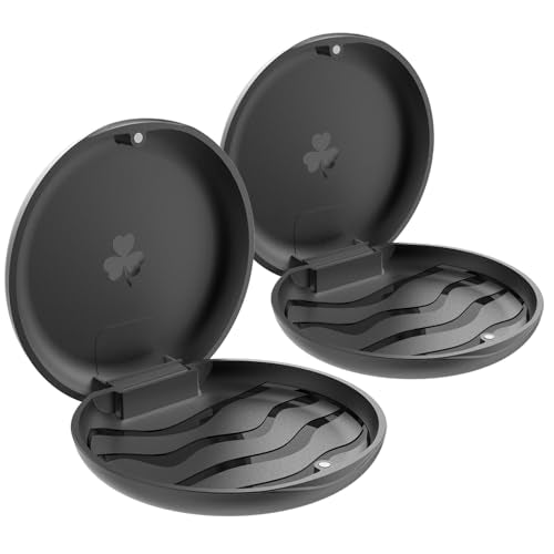 2 PCS Retainer Cases,Solid Orthodontic Retainer Case - Black - color: Black